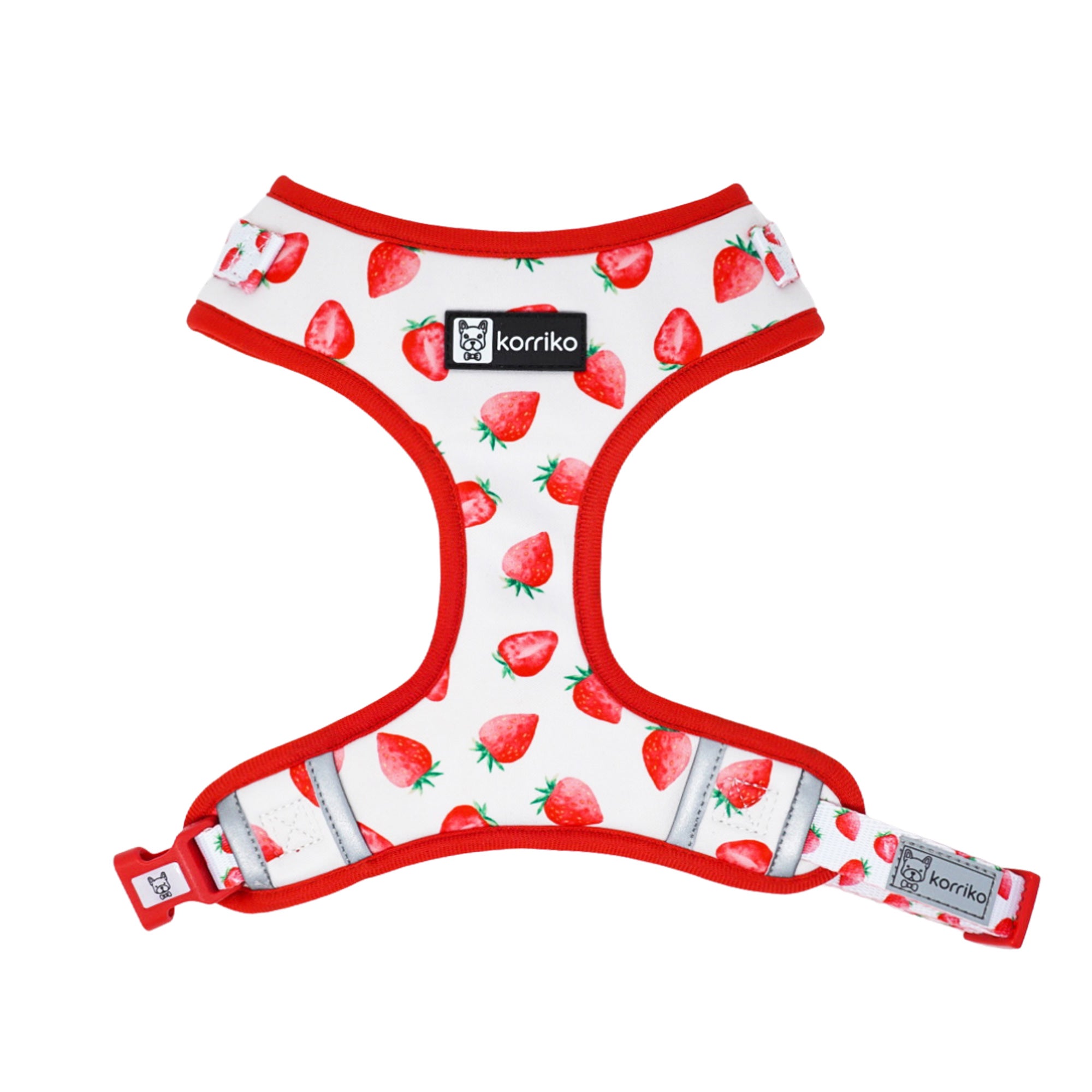 Adjustable Dog Harness - Strawberries & Cream (SECONDS - FINAL SALE)